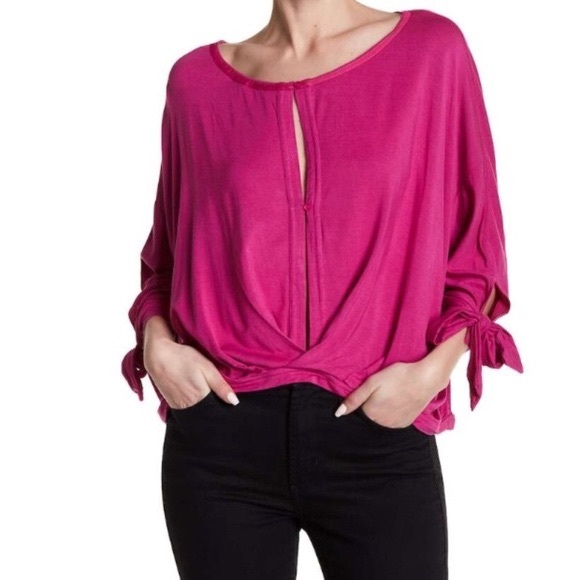 Free People Tops - Free People Hot Pink Magenta Long Sleeve Top M